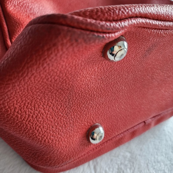 Vintage Samsonite Carry On Shoulder Bag Retro Luggage Red Faux Leather Messenger - Picture 9 of 14